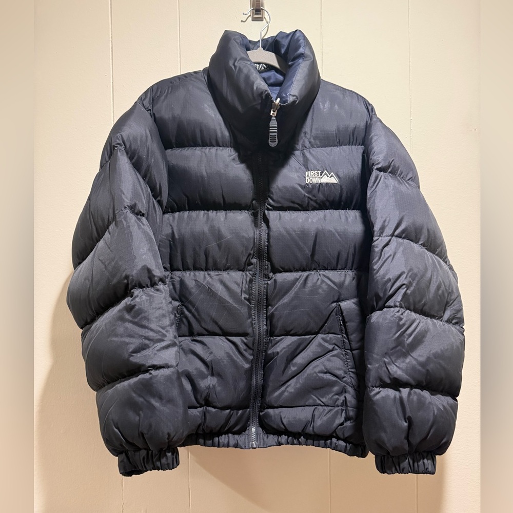 First Down Reversible Puffer Jacket Ripstop Y2K - image 2